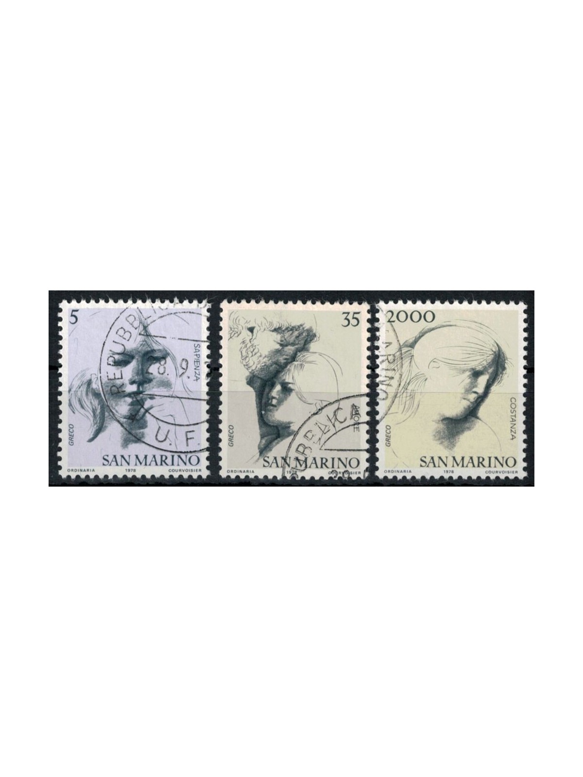 SAN MARINO 1978 Le virtù civili, 3ª emissione 3v us