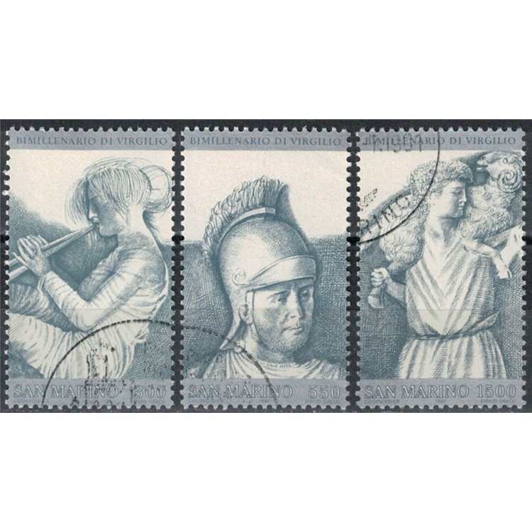 SAN MARINO 1981 Bimillenario della morte di Virgilio 3v us