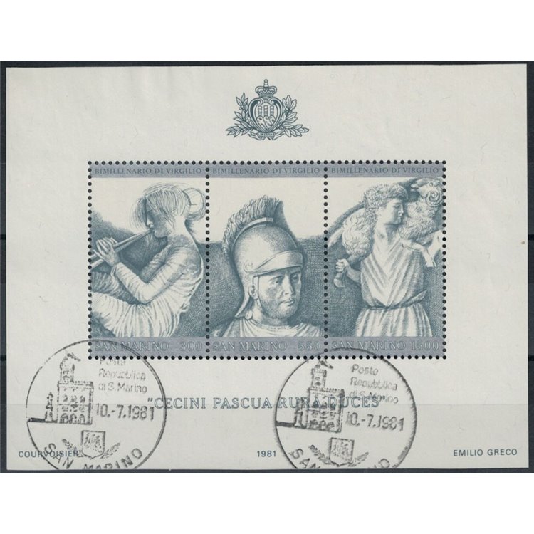 SAN MARINO 1981 Bimillenario della morte di Virgilio BF us