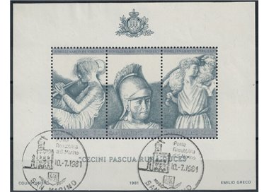 SAN MARINO 1981 Bimillennium of the death of Virgil s/s us