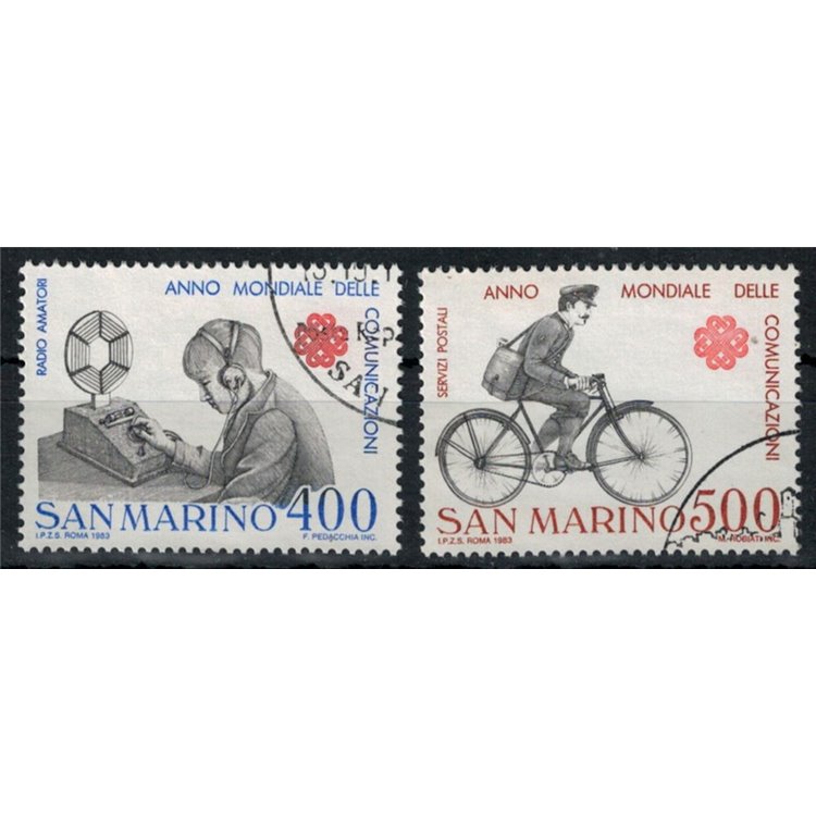 SAN MARINO 1983 Anno delle comunicazioni 2v us