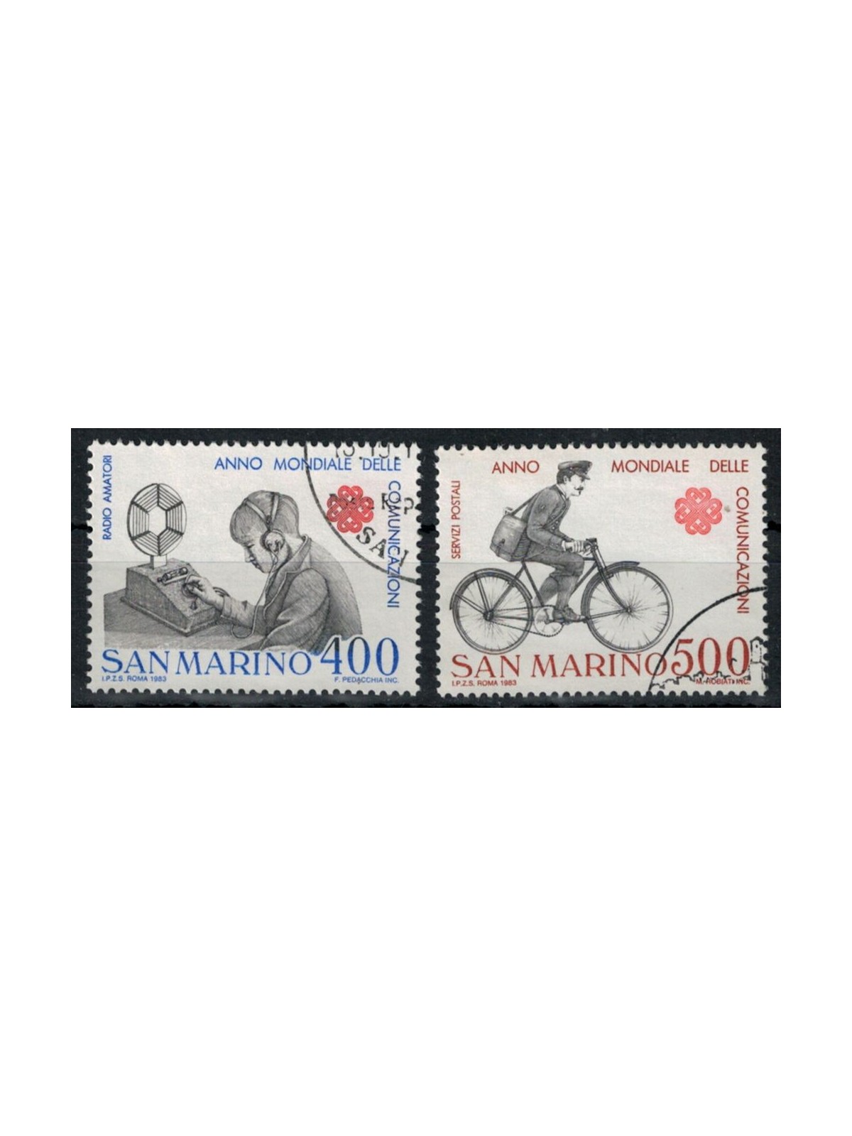 SAN MARINO 1983 Anno delle comunicazioni 2v us