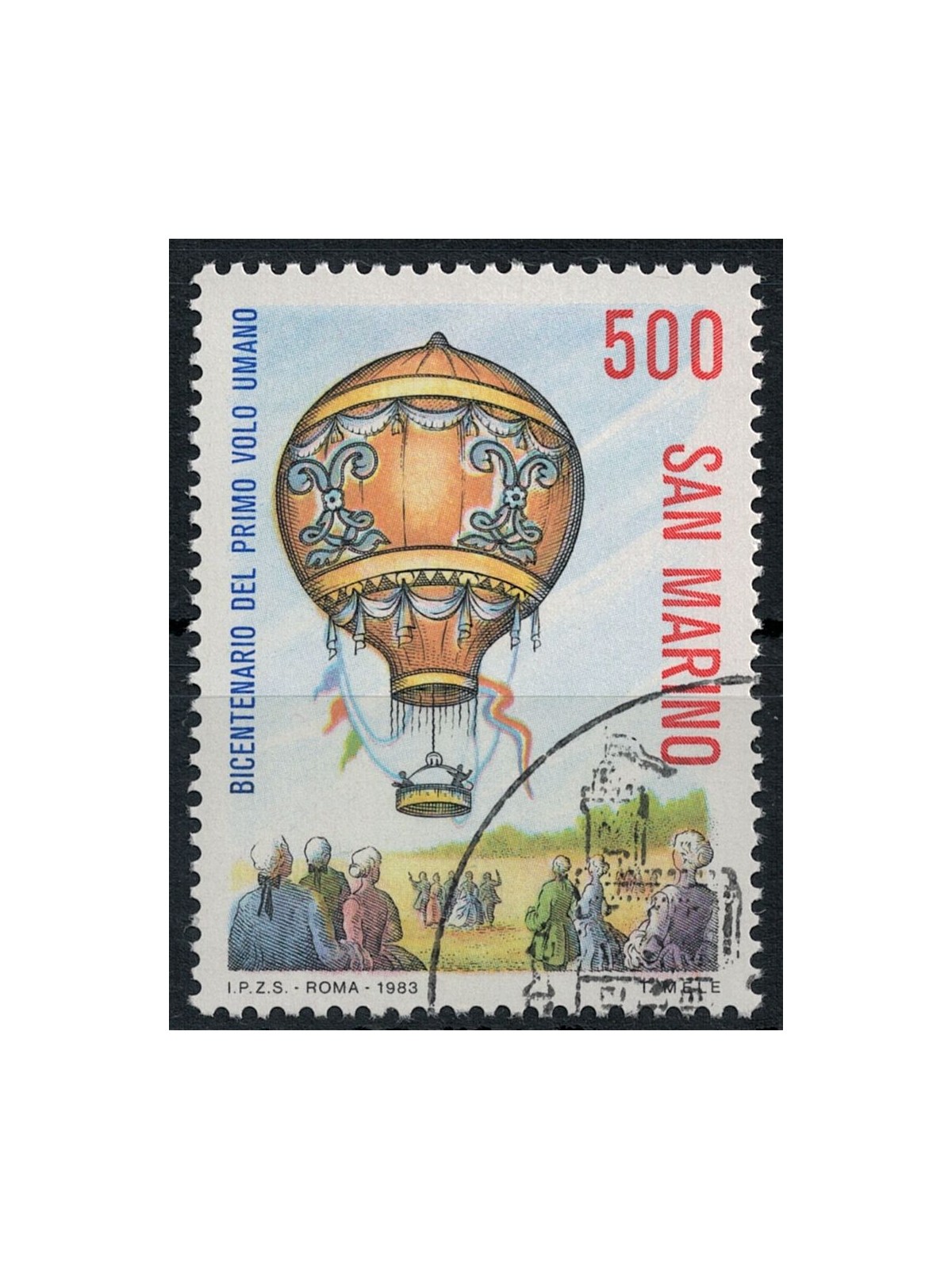 SAN MARINO 1983 Hot air balloon flight us