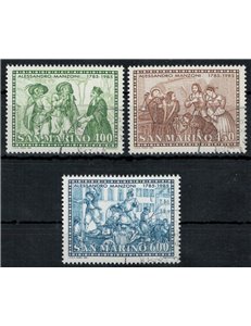 SAN MARINO 1985 Alessandro Manzoni 3v us