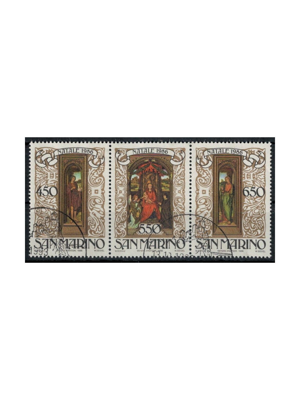 SAN MARINO 1986 Christmas 3v us