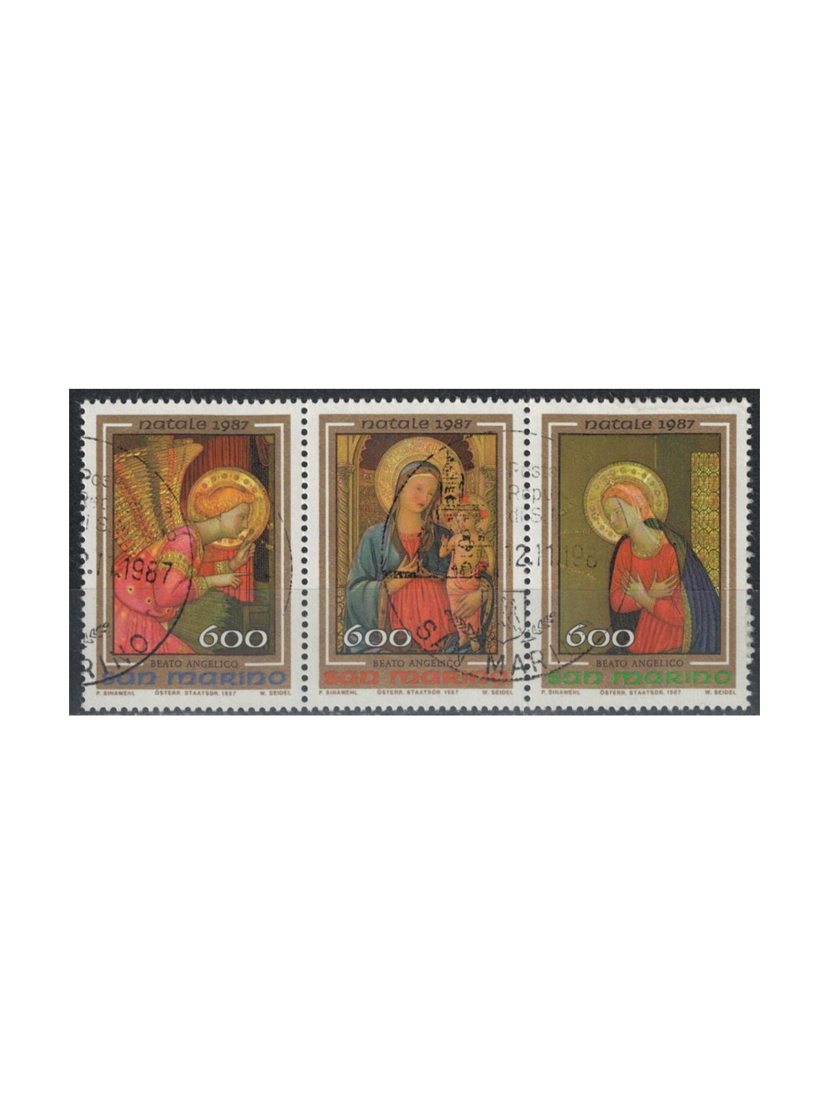 SAN MARINO 1987 Christmas 3v us