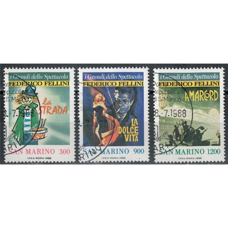SAN MARINO 1988 The greats of entertainment 3v us