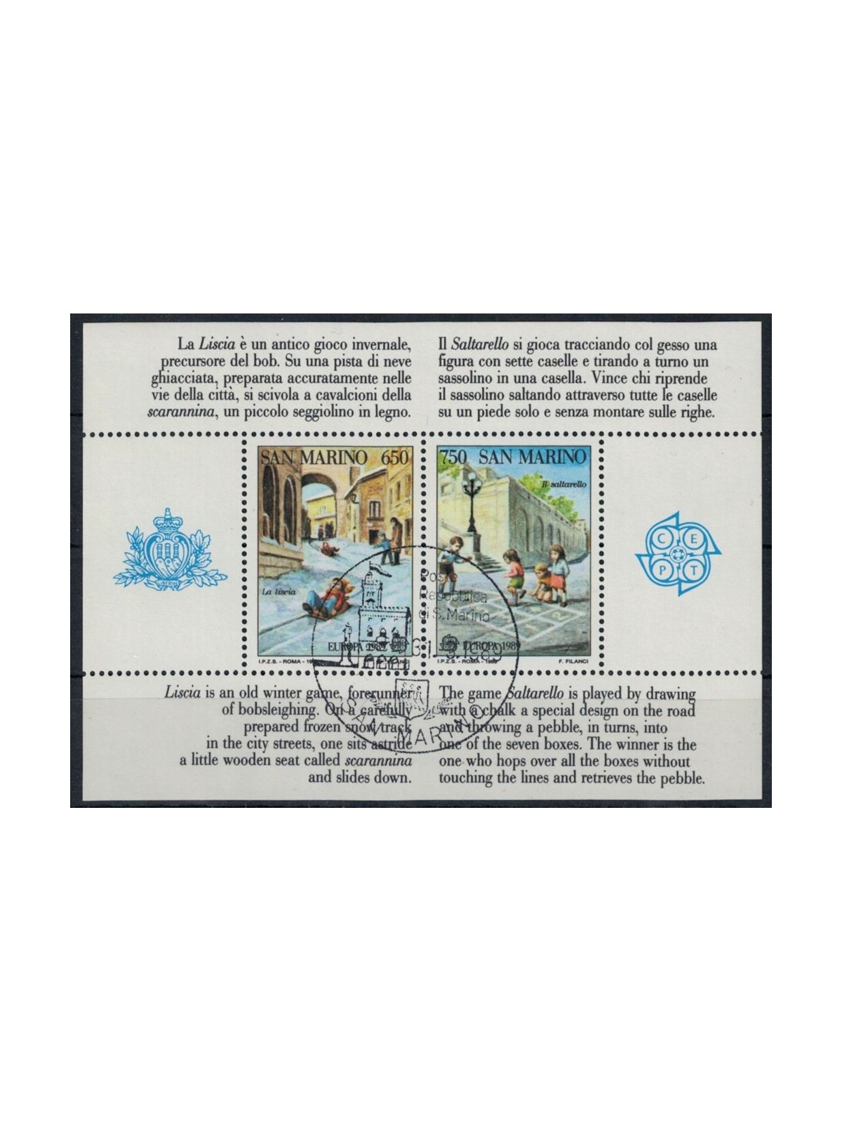 SAN MARINO 1989 Europa BF us