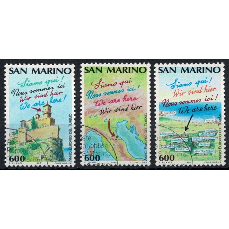 SAN MARINO 1990 Anno europeo del turismo 3v us
