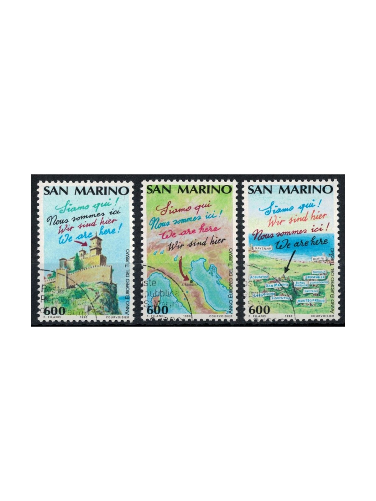 SAN MARINO 1990 European Year of Tourism 3v us