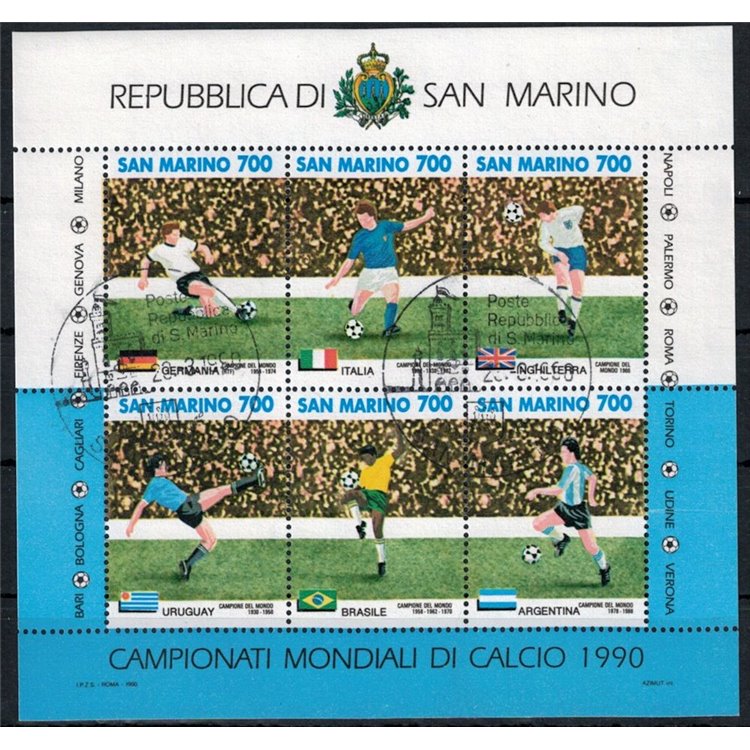 SAN MARINO 1990 Campionati mondiali di calcio BF us