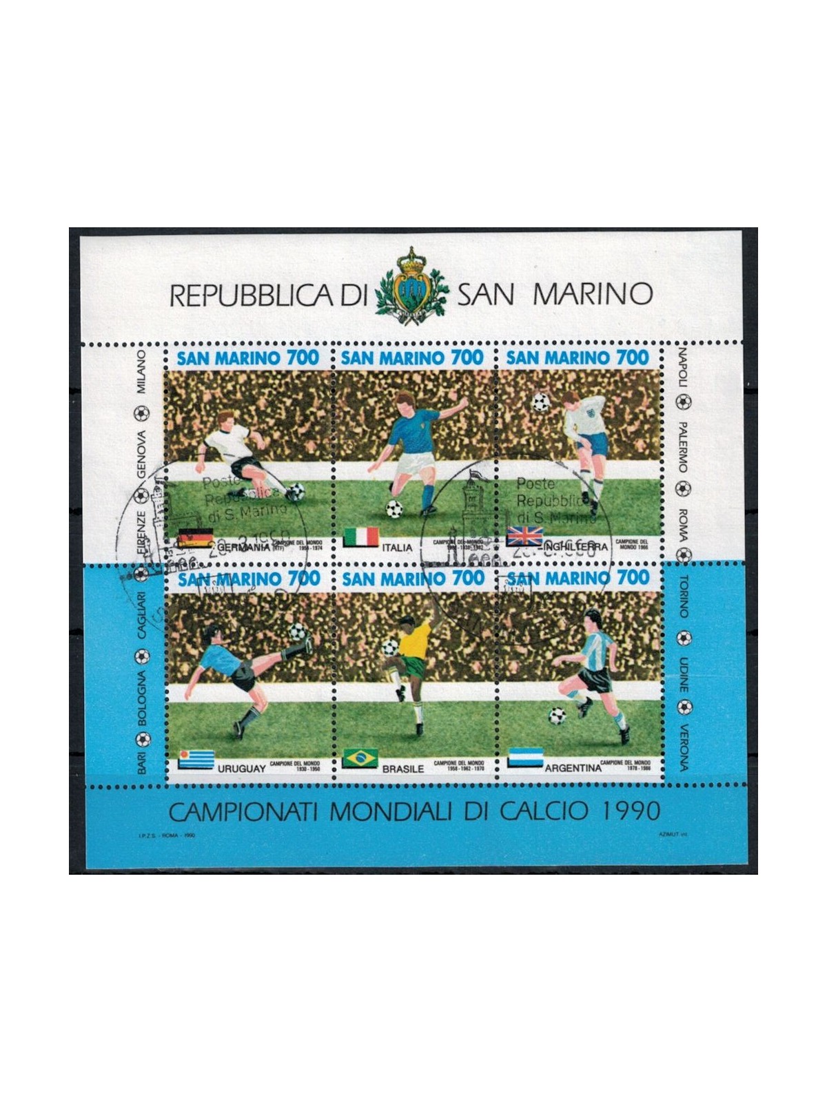 SAN MARINO 1990 Football World Cup s/s us