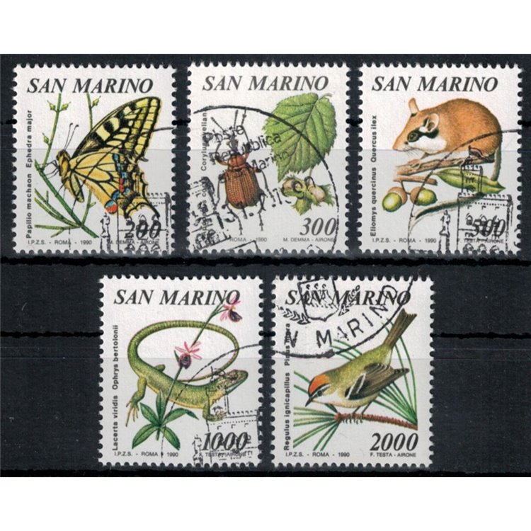 SAN MARINO 1990 Flora and fauna 5v us