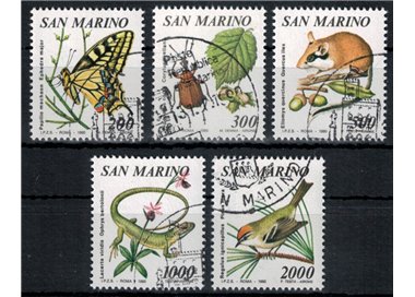 SAN MARINO 1990 Flora and fauna 5v us