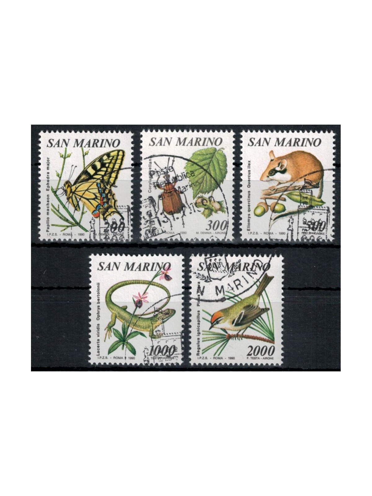 SAN MARINO 1990 Flora e fauna 5v us