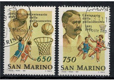 SAN MARINO 1991 Centenario della pallacanestro 2v us