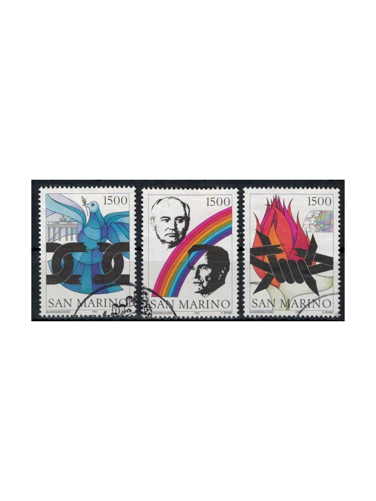 SAN MARINO 1991 The New Europe is Born 3v us
