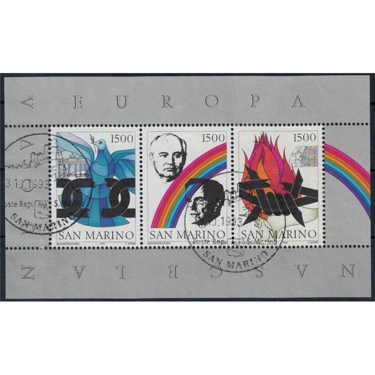 SAN MARINO 1991 The New Europe is born s/s us