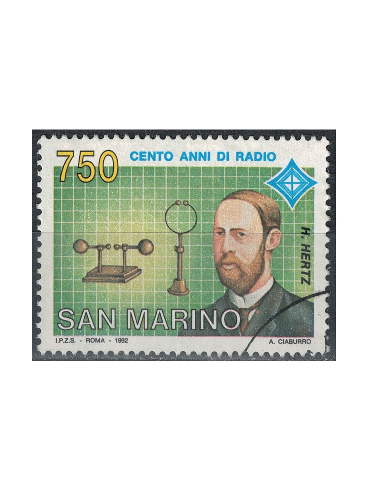 SAN MARINO 1992 Centenary of US radio