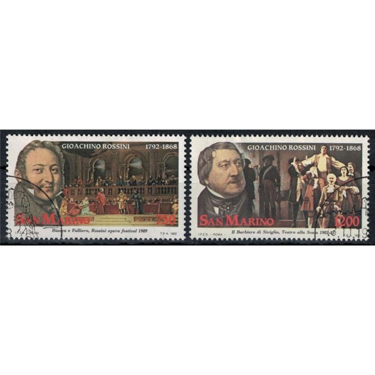 SAN MARINO 1992 Gioachino Rossini 2v us