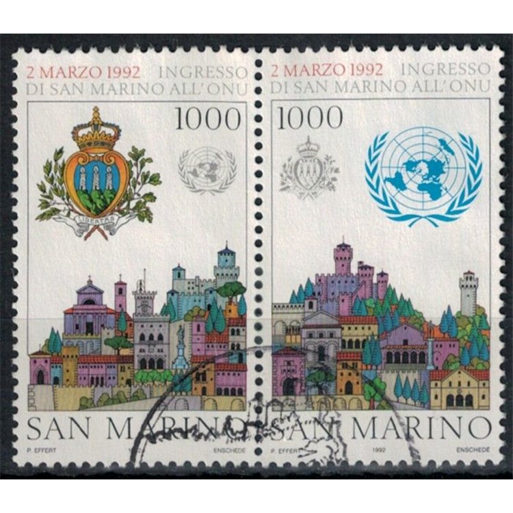 SAN MARINO 1992 Entry of San Marino into the UN 2v us