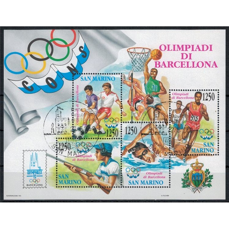 SAN MARINO 1992 Barcelona Olympics s/s us