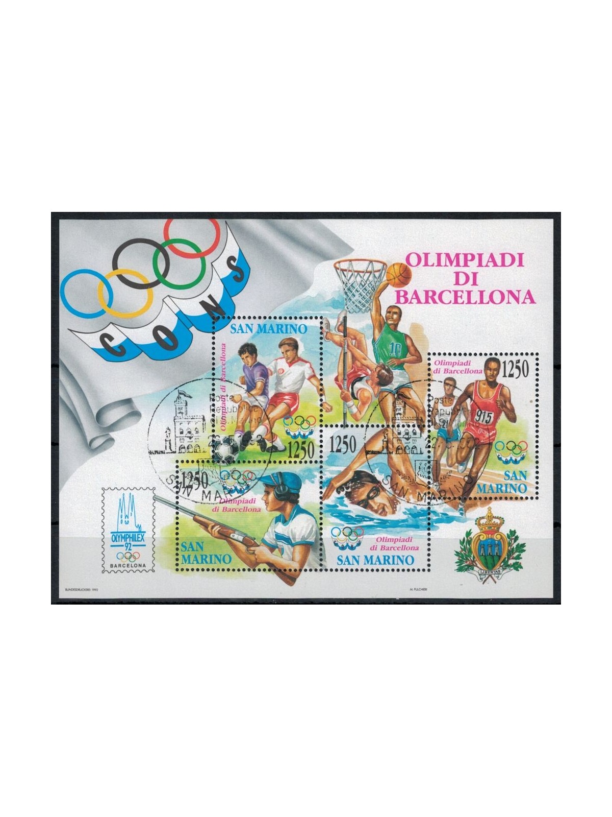 SAN MARINO 1992 Barcelona Olympics s/s us