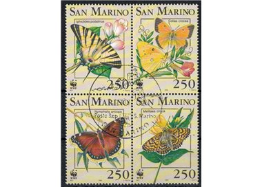 SAN MARINO 1993 WWF, butterflies 4v us