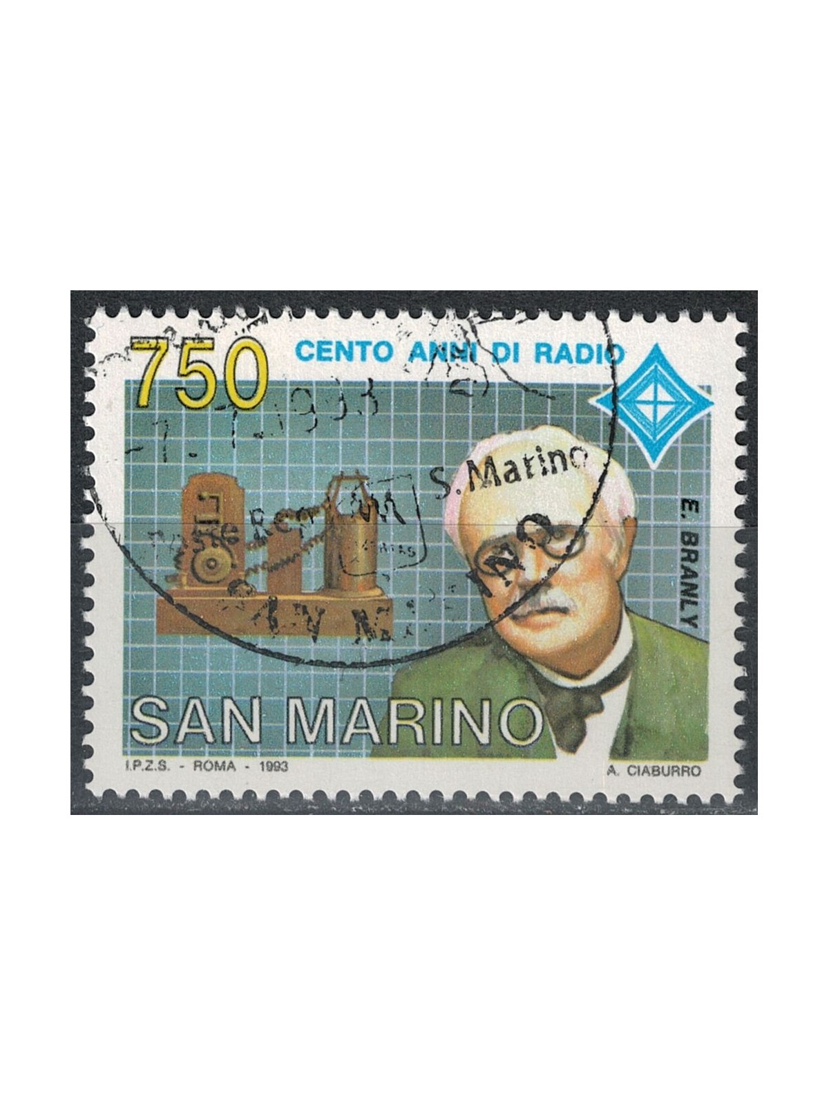 SAN MARINO 1993 Centenary of US radio