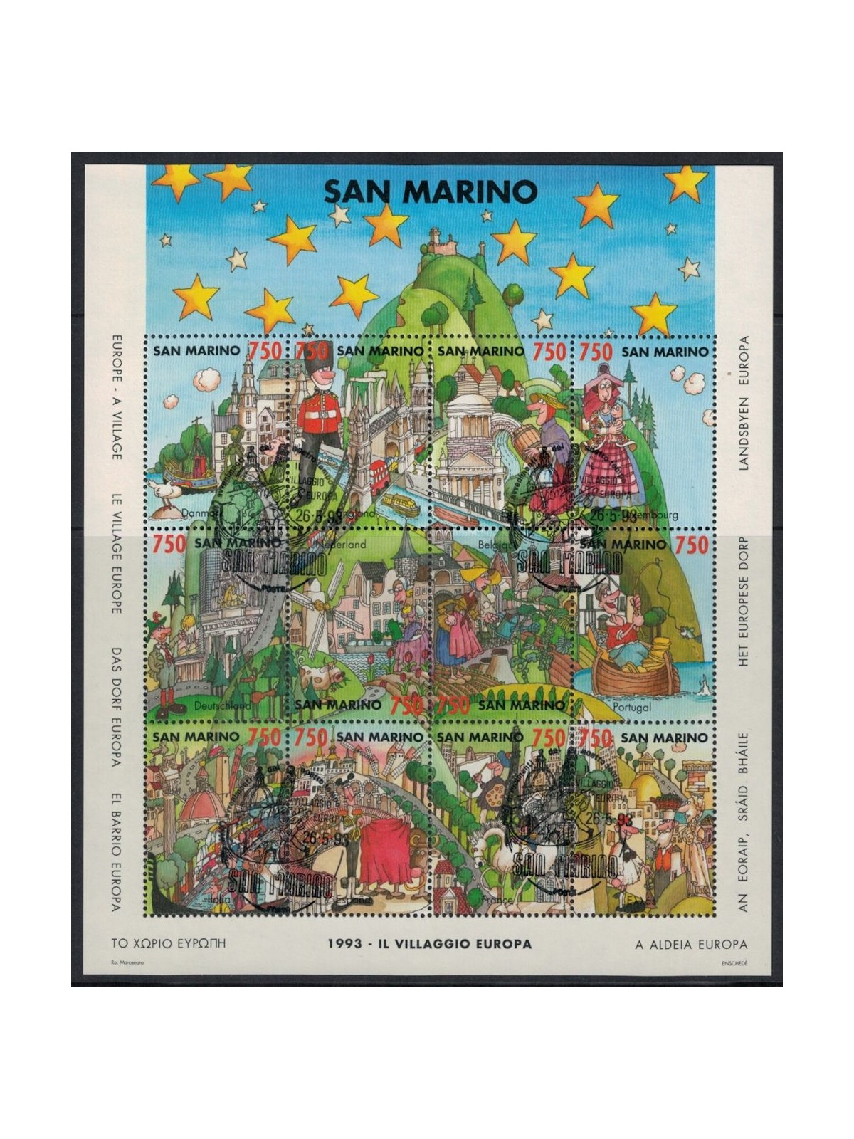 SAN MARINO 1993 Il villaggio Europa BF us