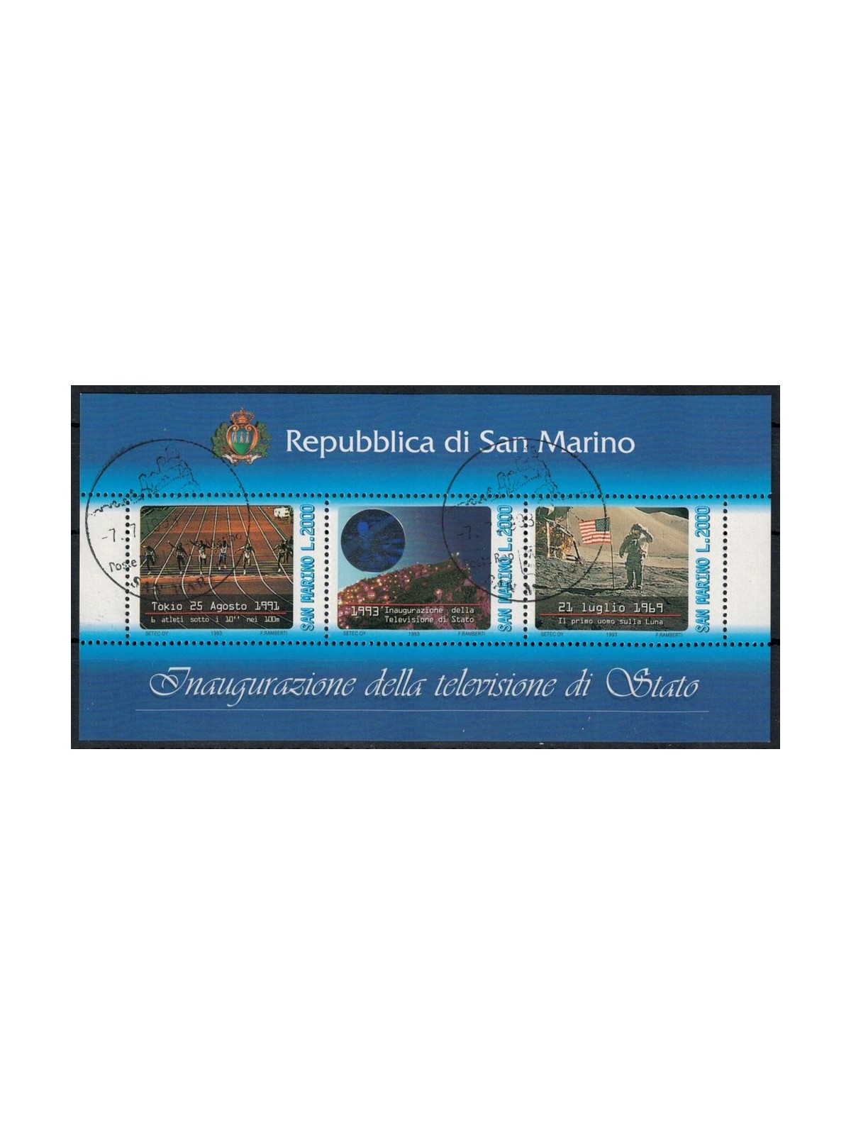 SAN MARINO 1993 Inauguration of s/s us television