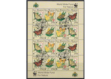 SAN MARINO 1993 WWF, m/s butterflies us