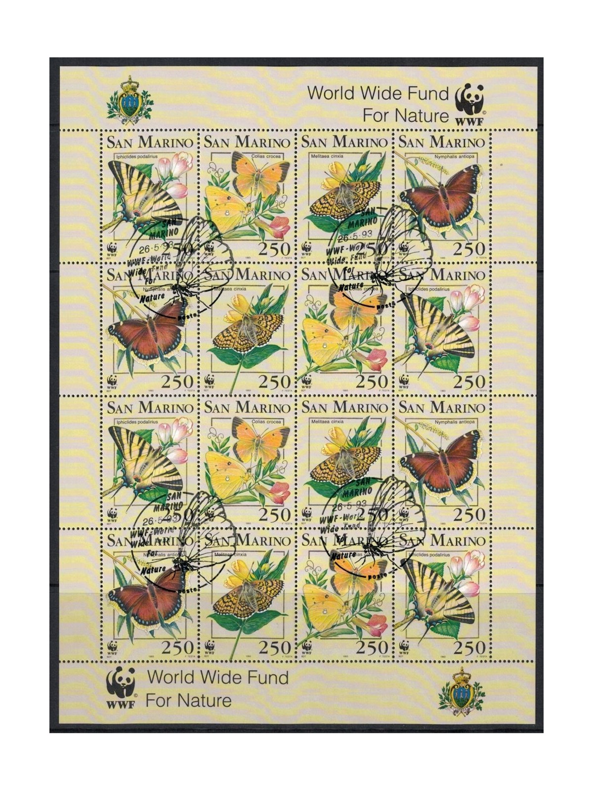 SAN MARINO 1993 WWF, farfalle MF us