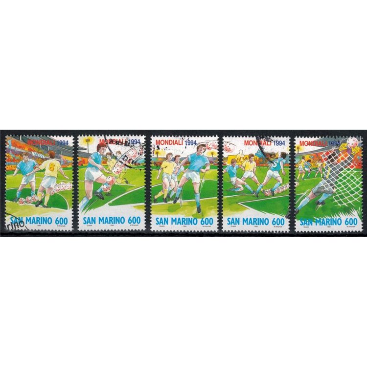 SAN MARINO 1994 FIFA World Cup 5v used