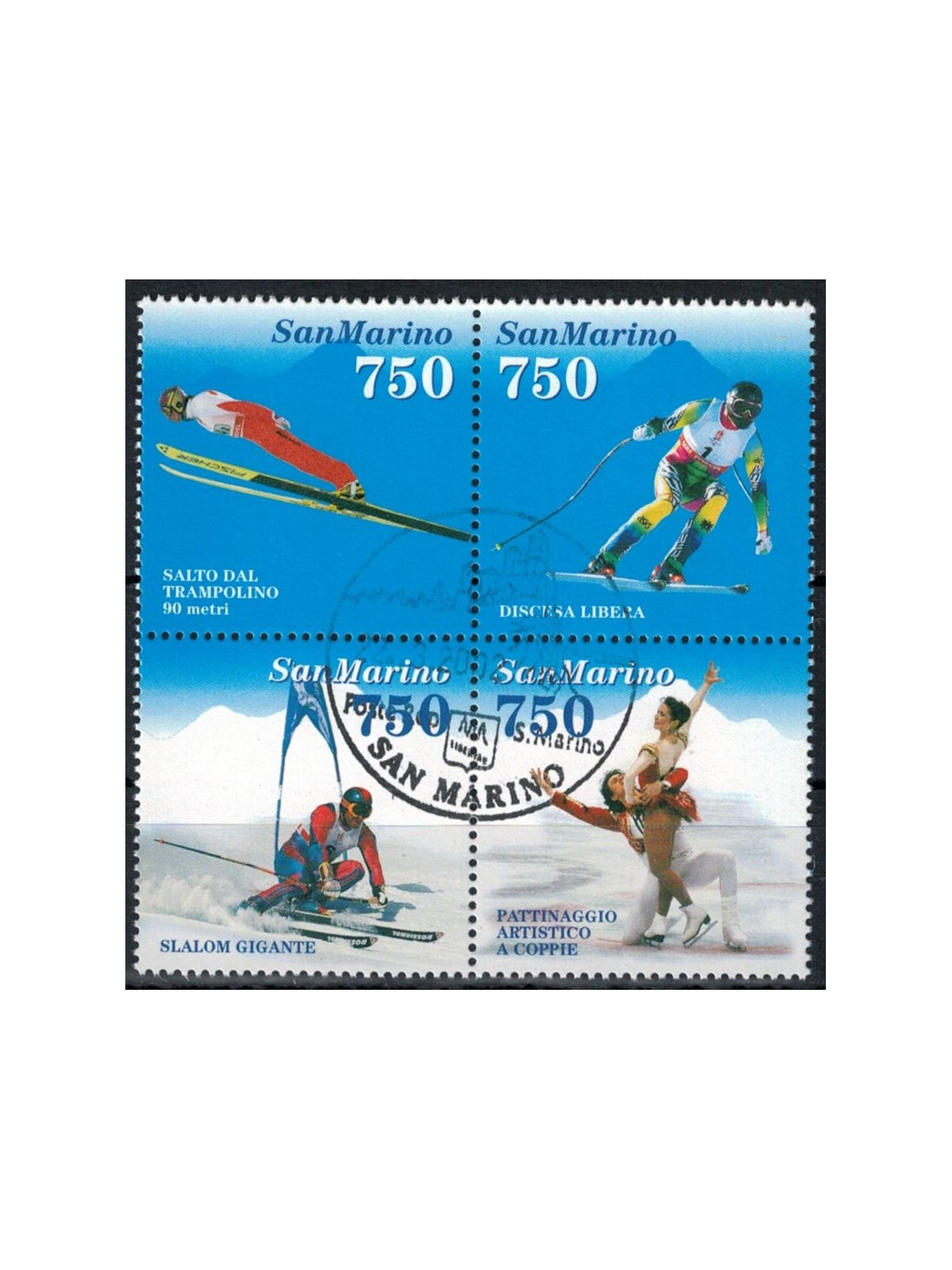 SAN MARINO 1994 Lillehammer, Winter Olympic Games 4v us