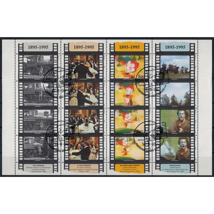 SAN MARINO 1995 Centenary of Cinema s/s us