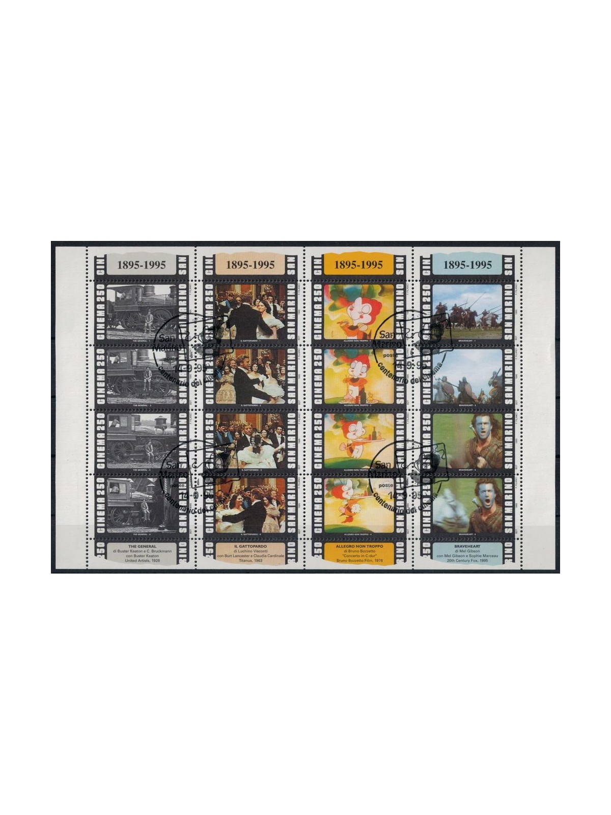 SAN MARINO 1995 Centenario del cinema BF us