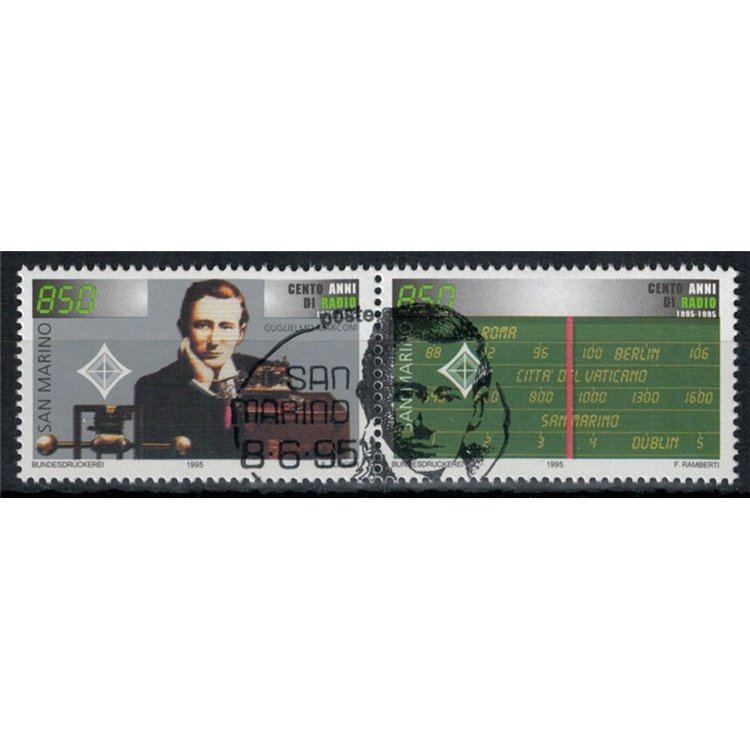 SAN MARINO 1995 Centenary of the radio 2v us