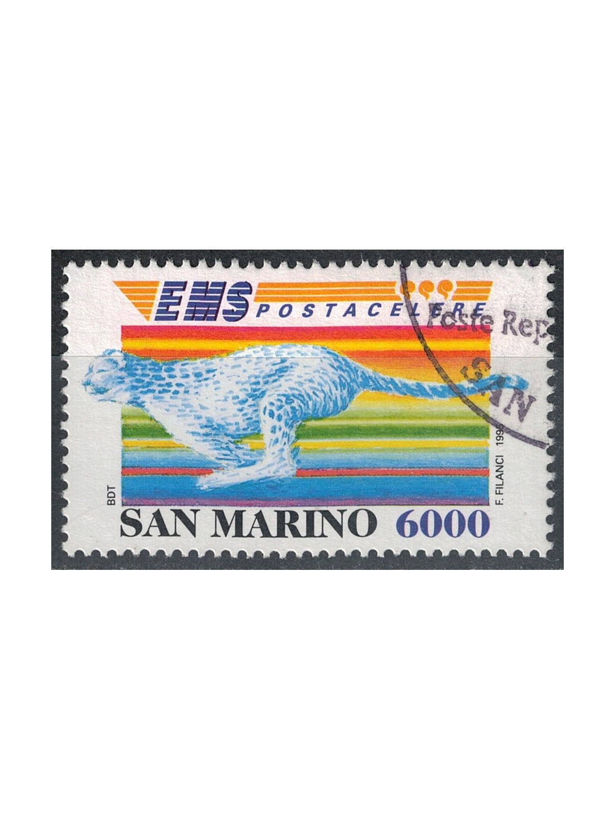 SAN MARINO 1995 Ems, US express postal service