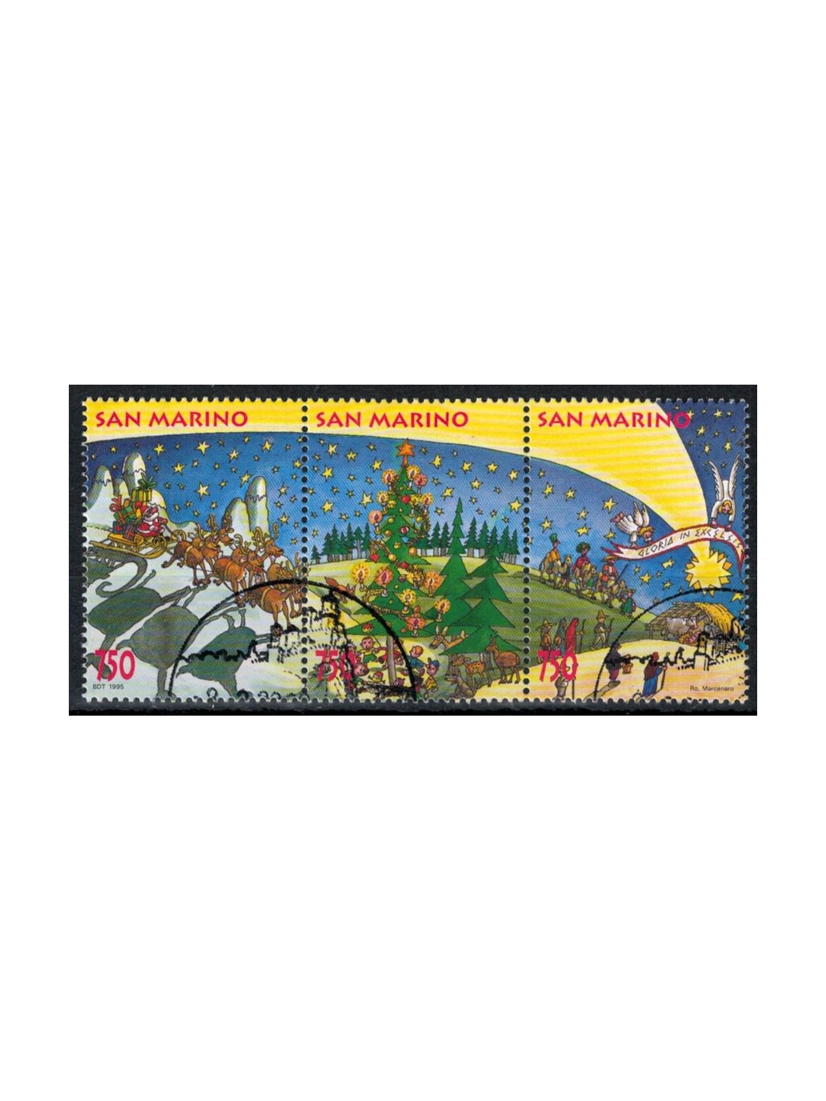 SAN MARINO 1995 Christmas 3v us
