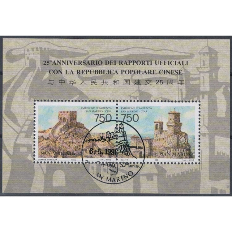 SAN MARINO 1996 Relations between San Marino and China s/s us
