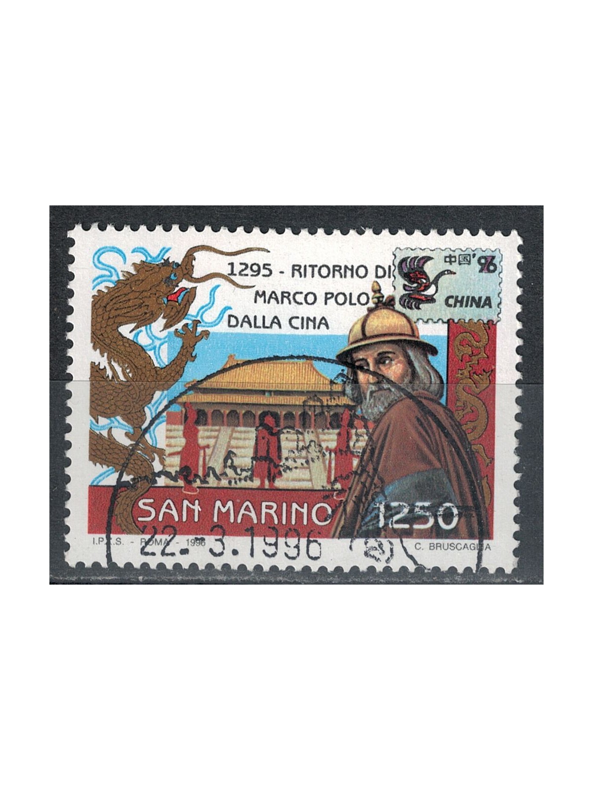 SAN MARINO 1996 Return of Marco Polo from China us