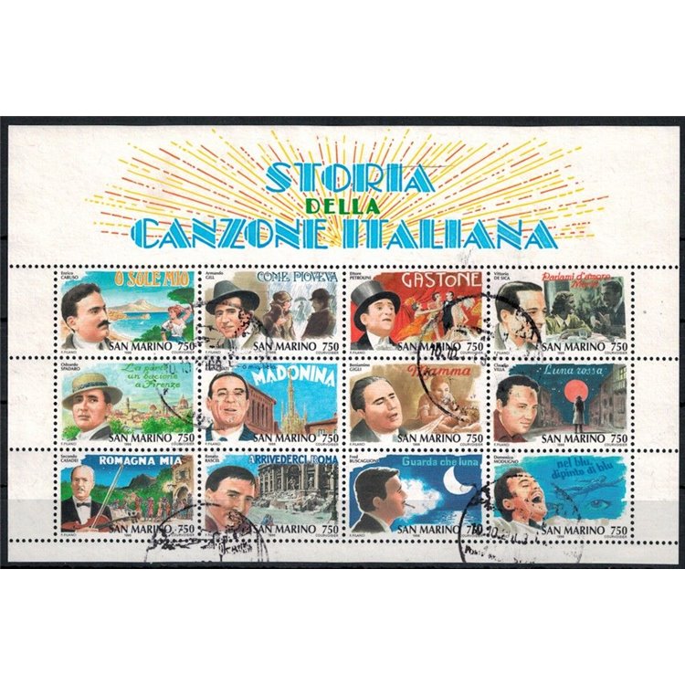 SAN MARINO 1996 History of Italian Song s/s us