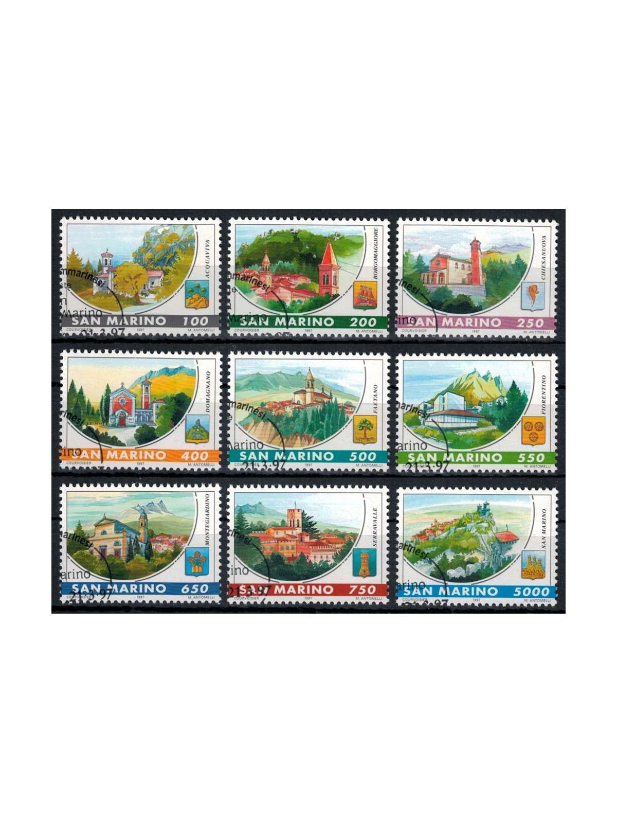 SAN MARINO 1997 Castelli di San Marino 9v us