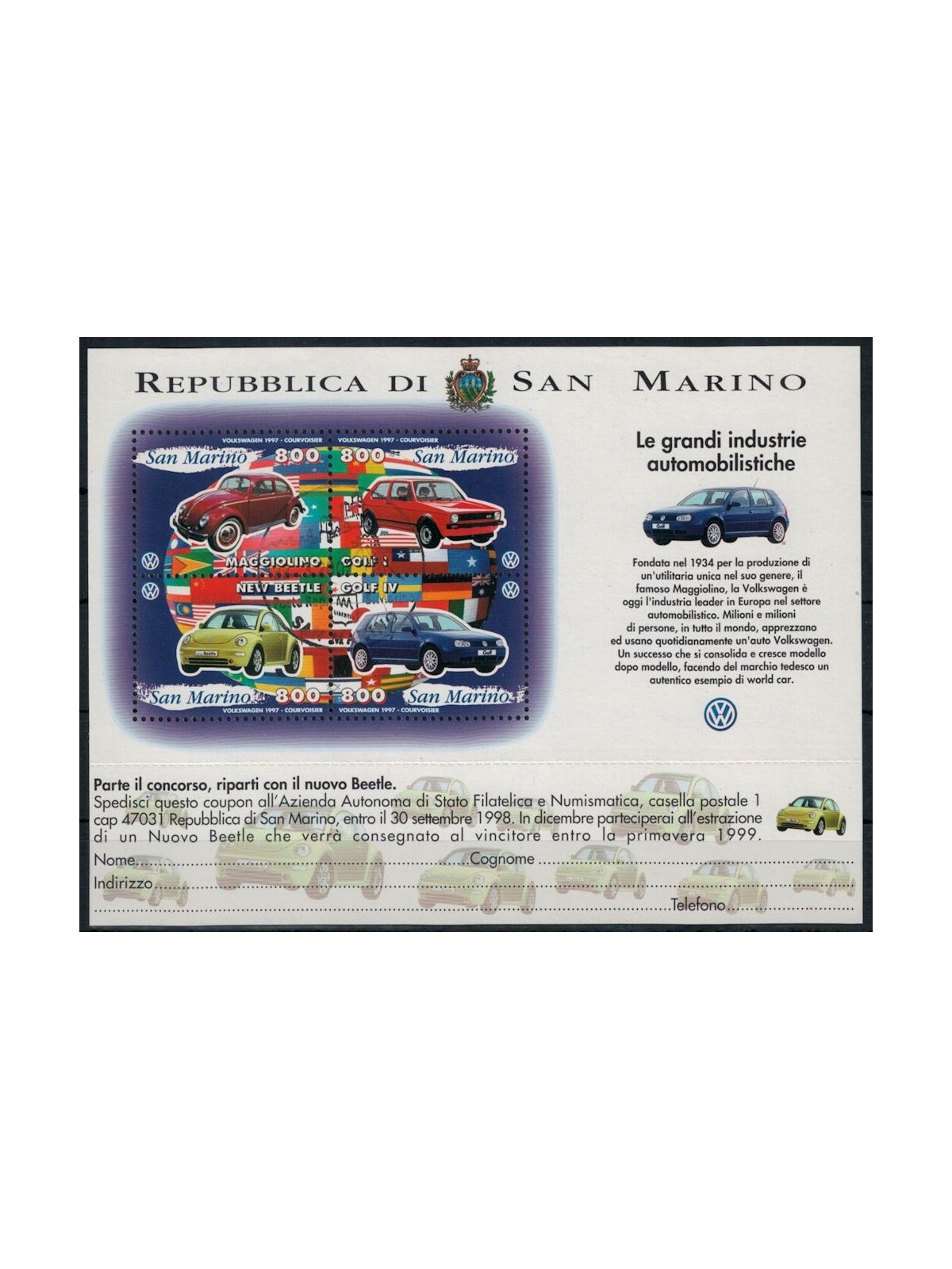 SAN MARINO 1997 Volkswagen BF us