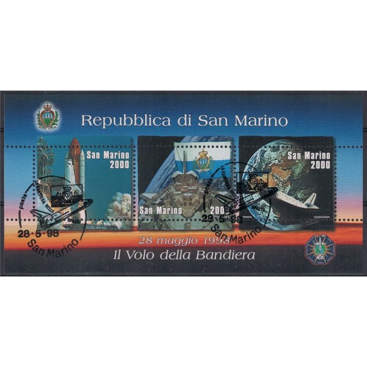 SAN MARINO 1998 The Flag in Space s/s us