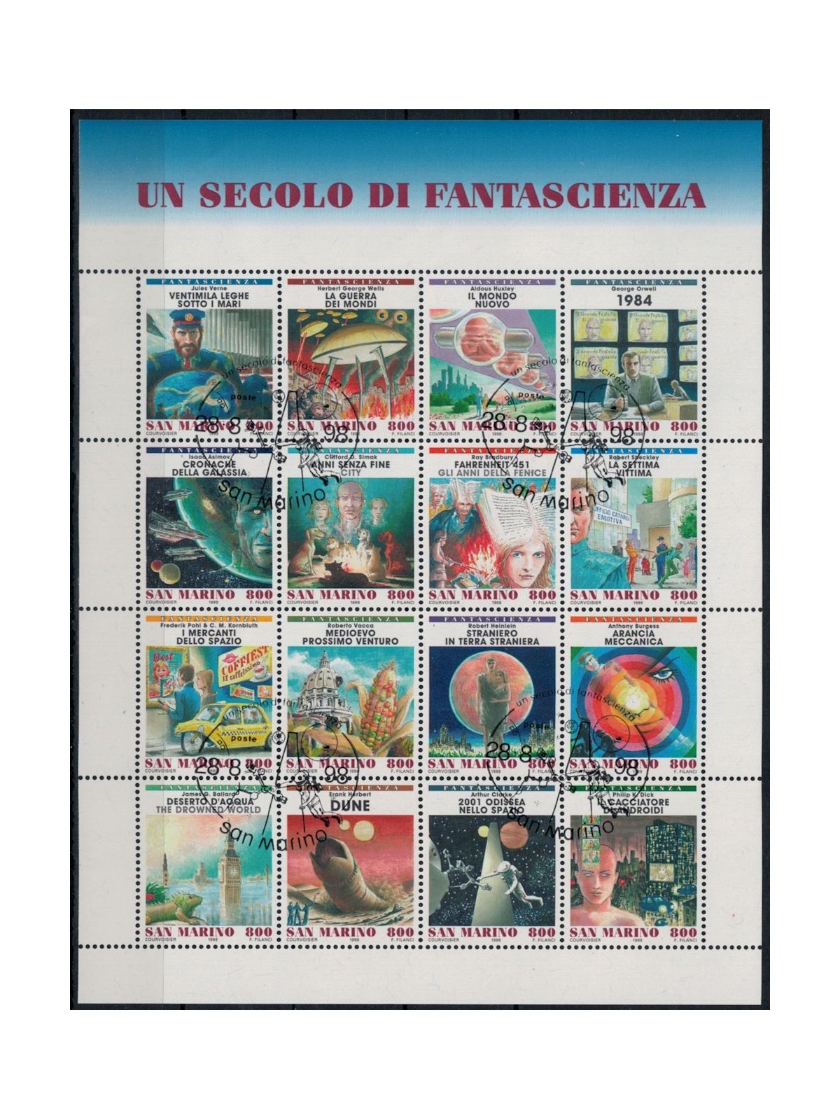 SAN MARINO 1998 A century of science fiction s/s us