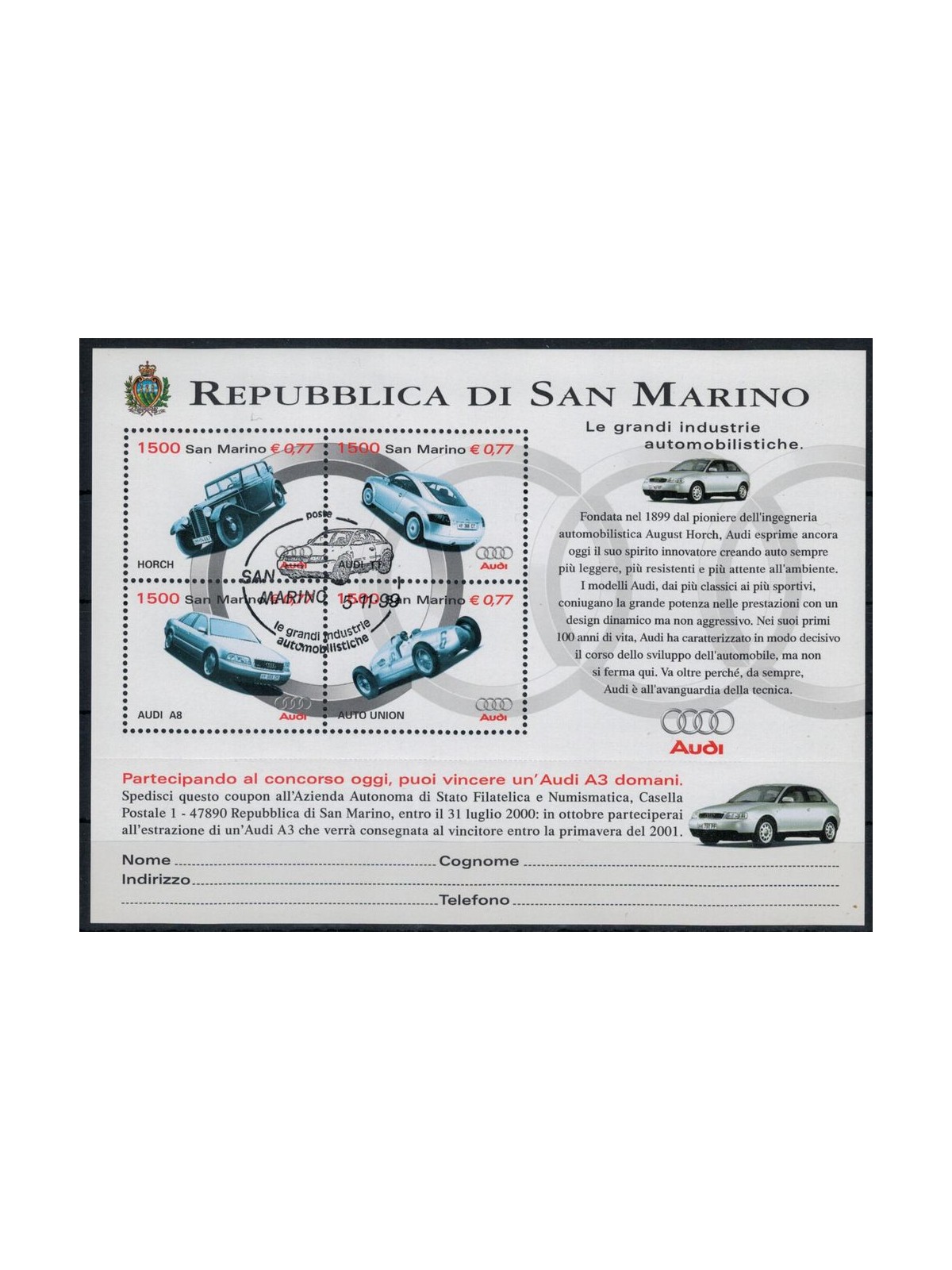 SAN MARINO 1999 Cars, Audi s/s us
