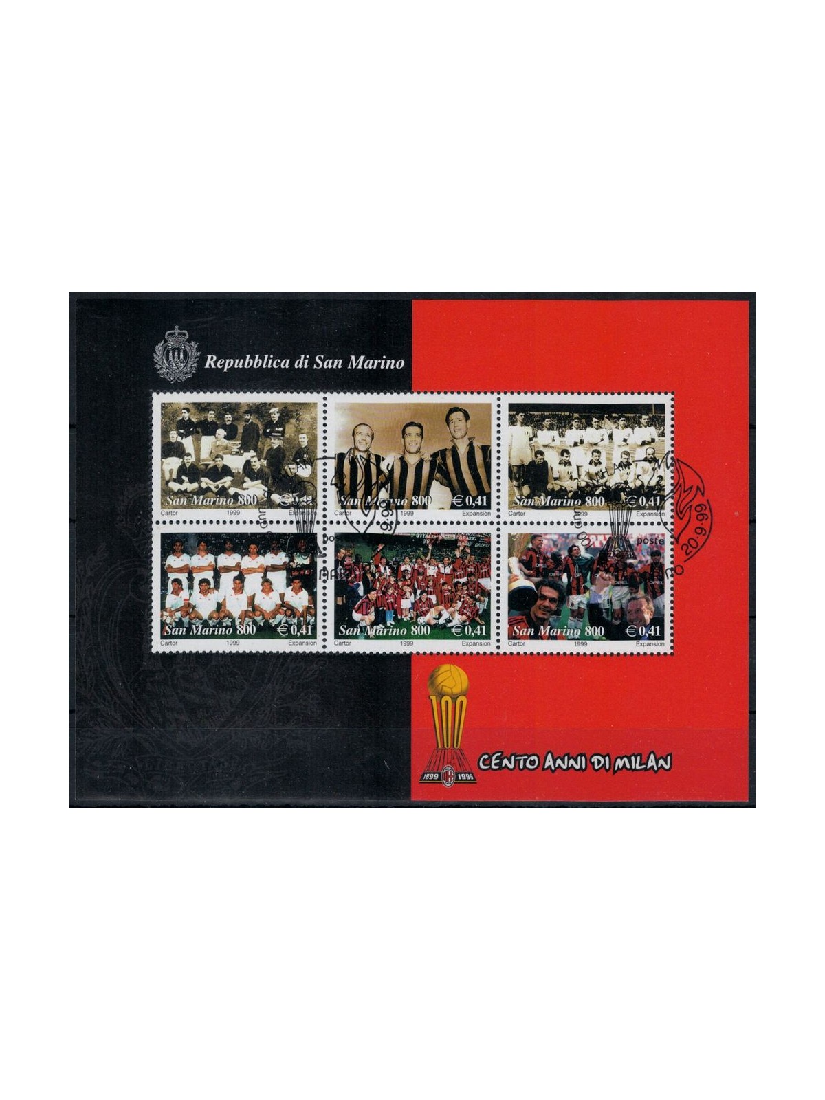 SAN MARINO 1999 Cento anni di Milan BF us