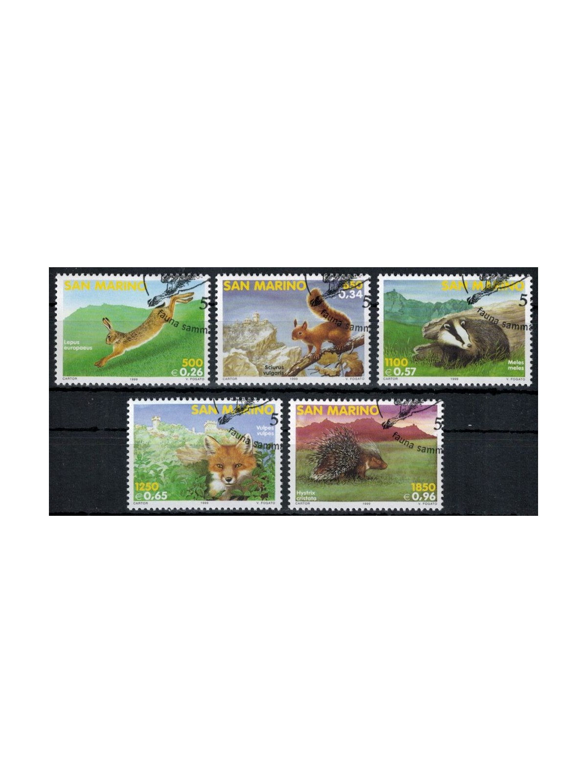 SAN MARINO 1999 Fauna of San Marino 5v us